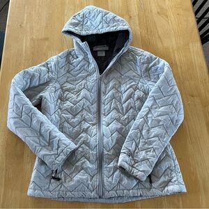 Free Country Light Gray Quilted Hooded Jacket